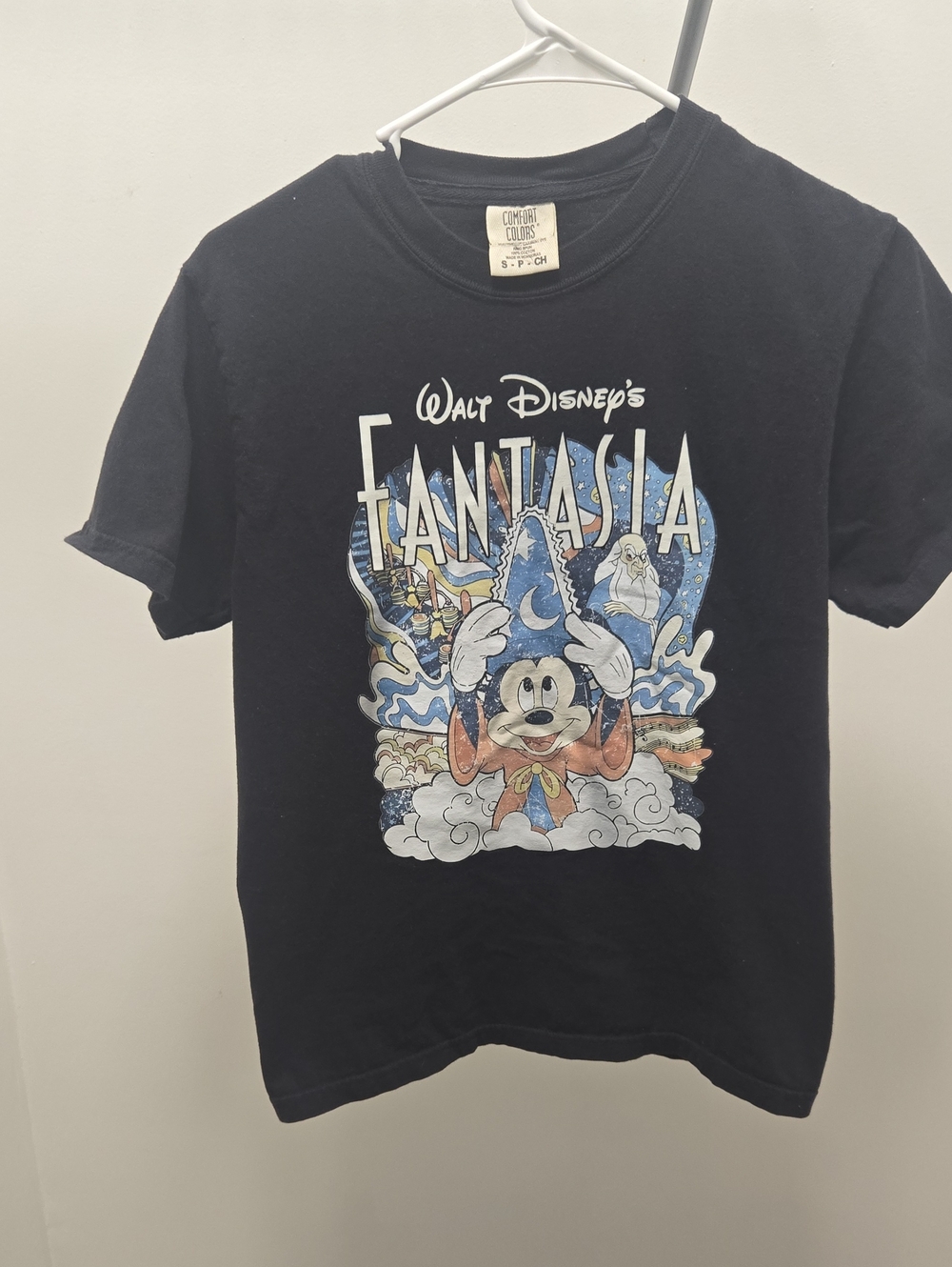 Disney Fantasia Graphic Tee - Black with Blue & White Art